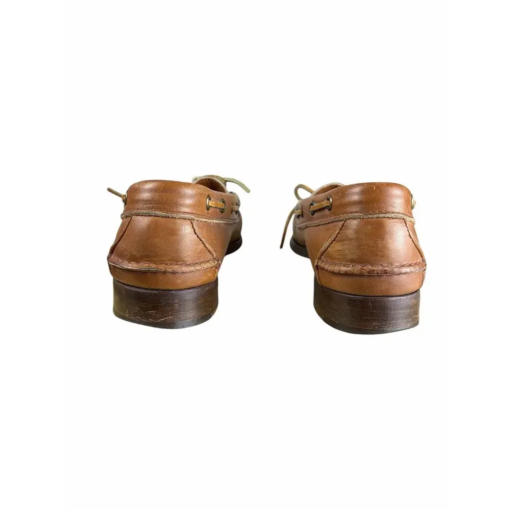 Polo Ralph Lauren Leather Boat Shoes Mens Size 8.5 Brown Deck Shoes